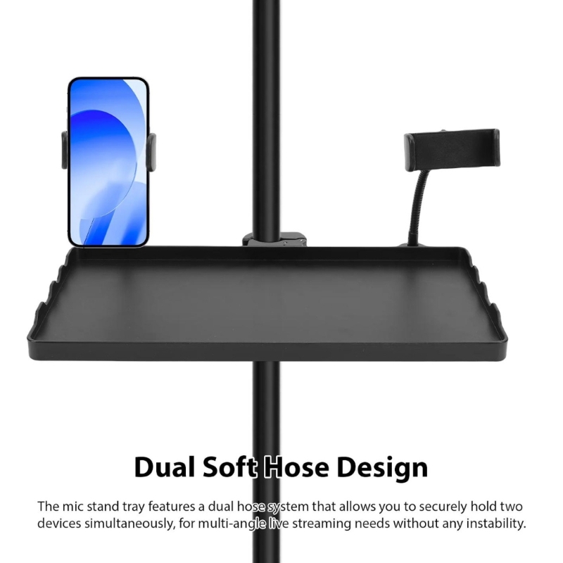 Desk Setup With Mic - Phone Livestreaming Equipment Tray for Desk