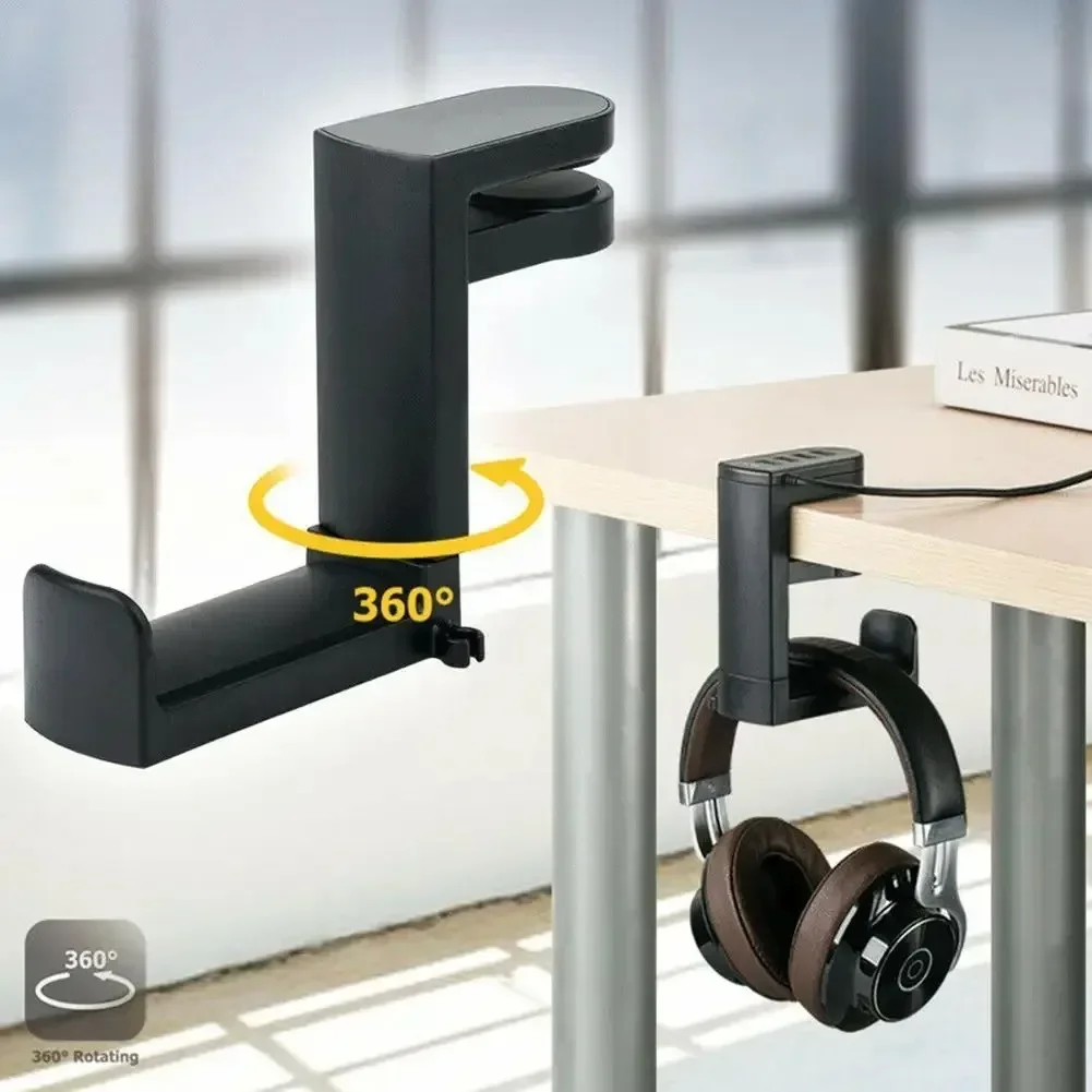 Gaming Setup Desk - No Punch Headphone Hook Clip Holder