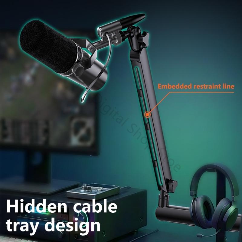 Desk Setup With Mic - 96BA Sturdy Mic Suspension Boom Arm