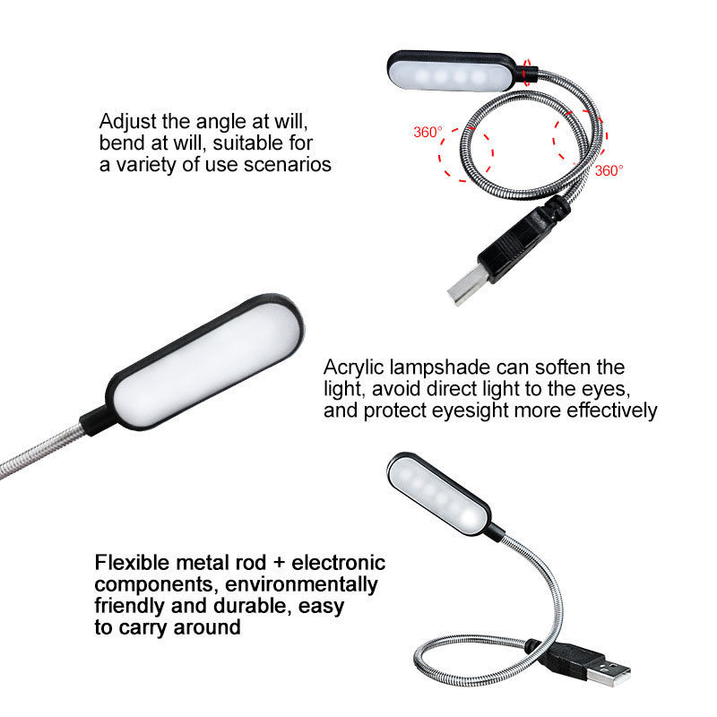 Mini 4 LED Book Lamp Portable  - Desk Setup Notebook recension och pris