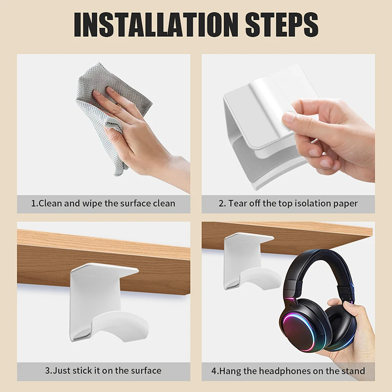 Universal Headphone Stand Adhe - Gaming Setup Desk recension och pris