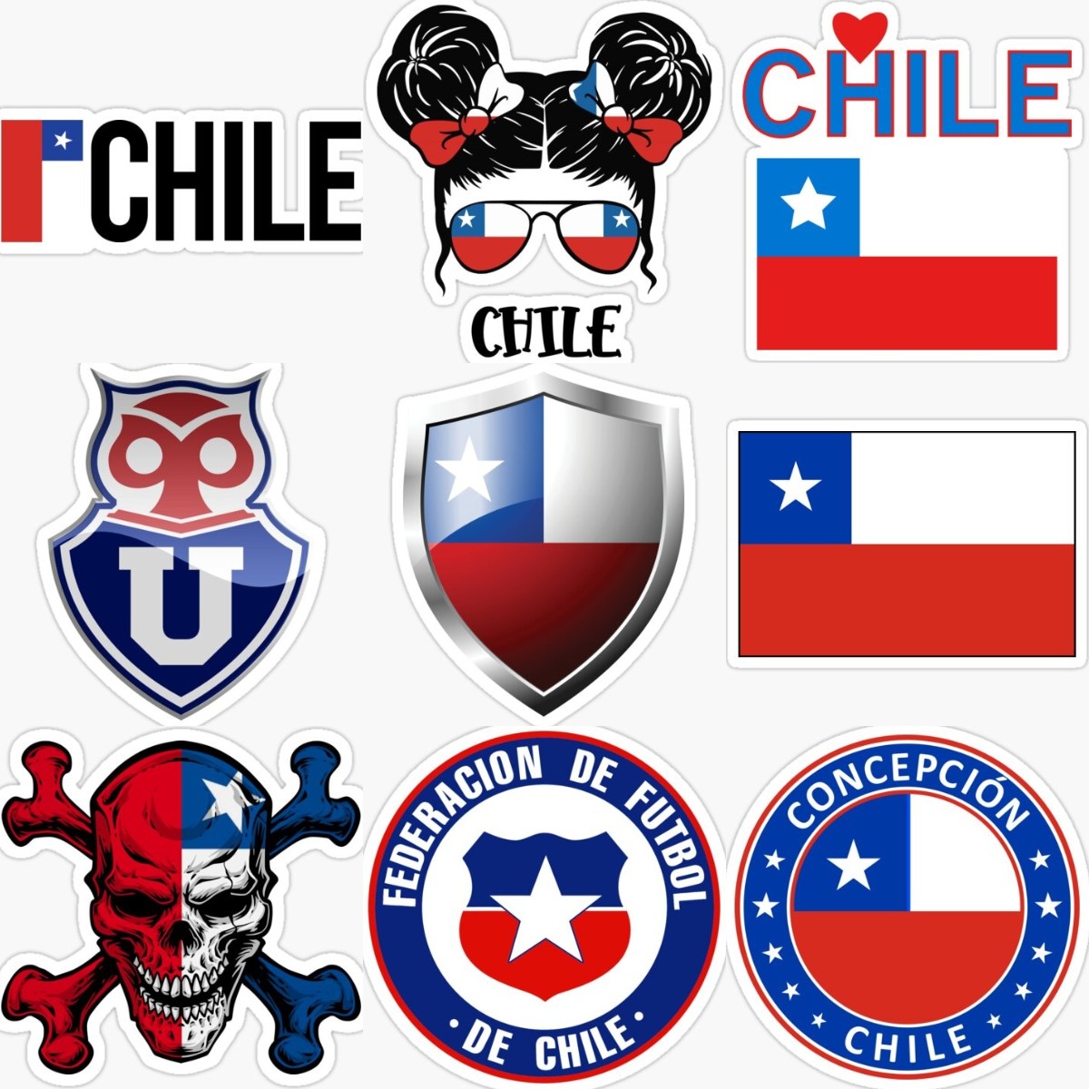 Chile Emblem Flag Skull Creati - Desk Setup Notebook recension och pris