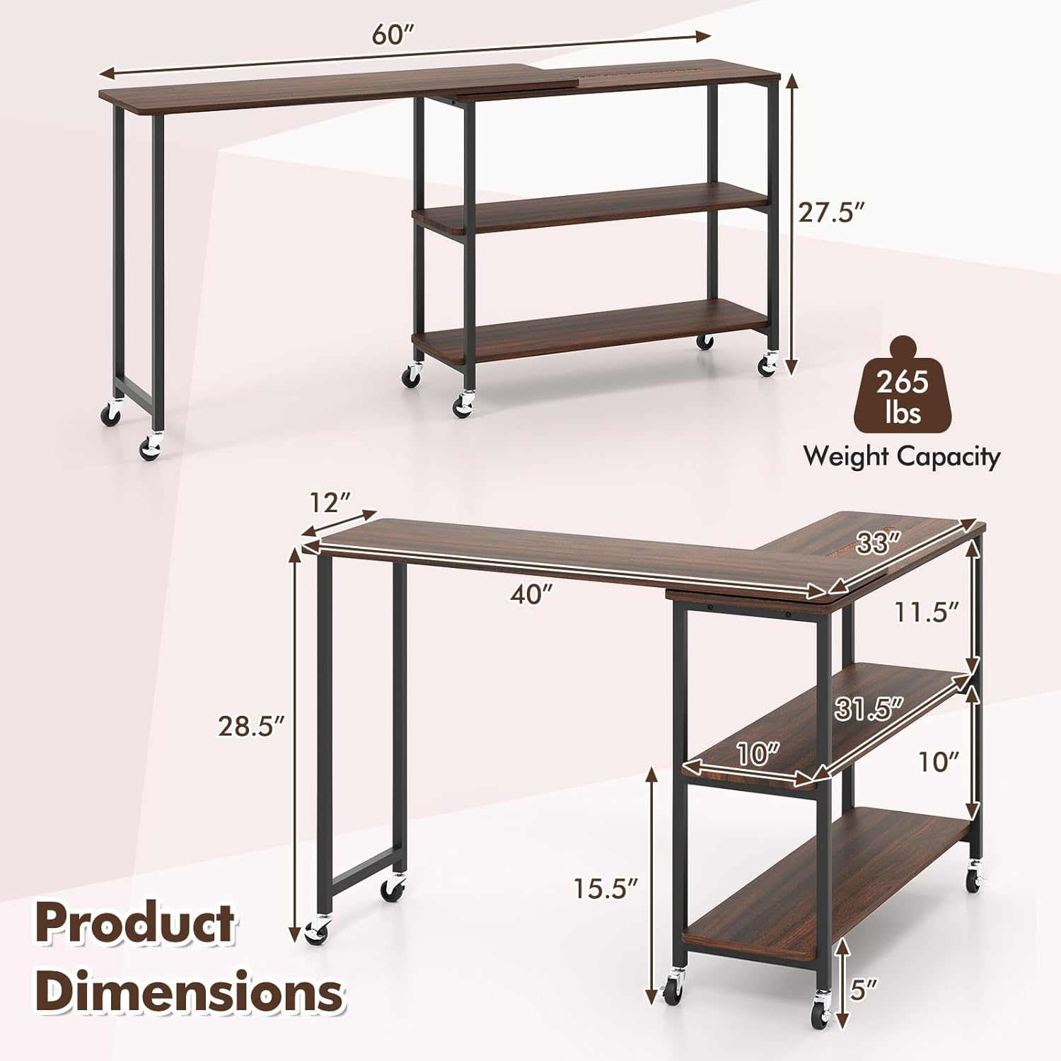 360° Rotating Side Table with  - Desk Setup Notebook recension och pris