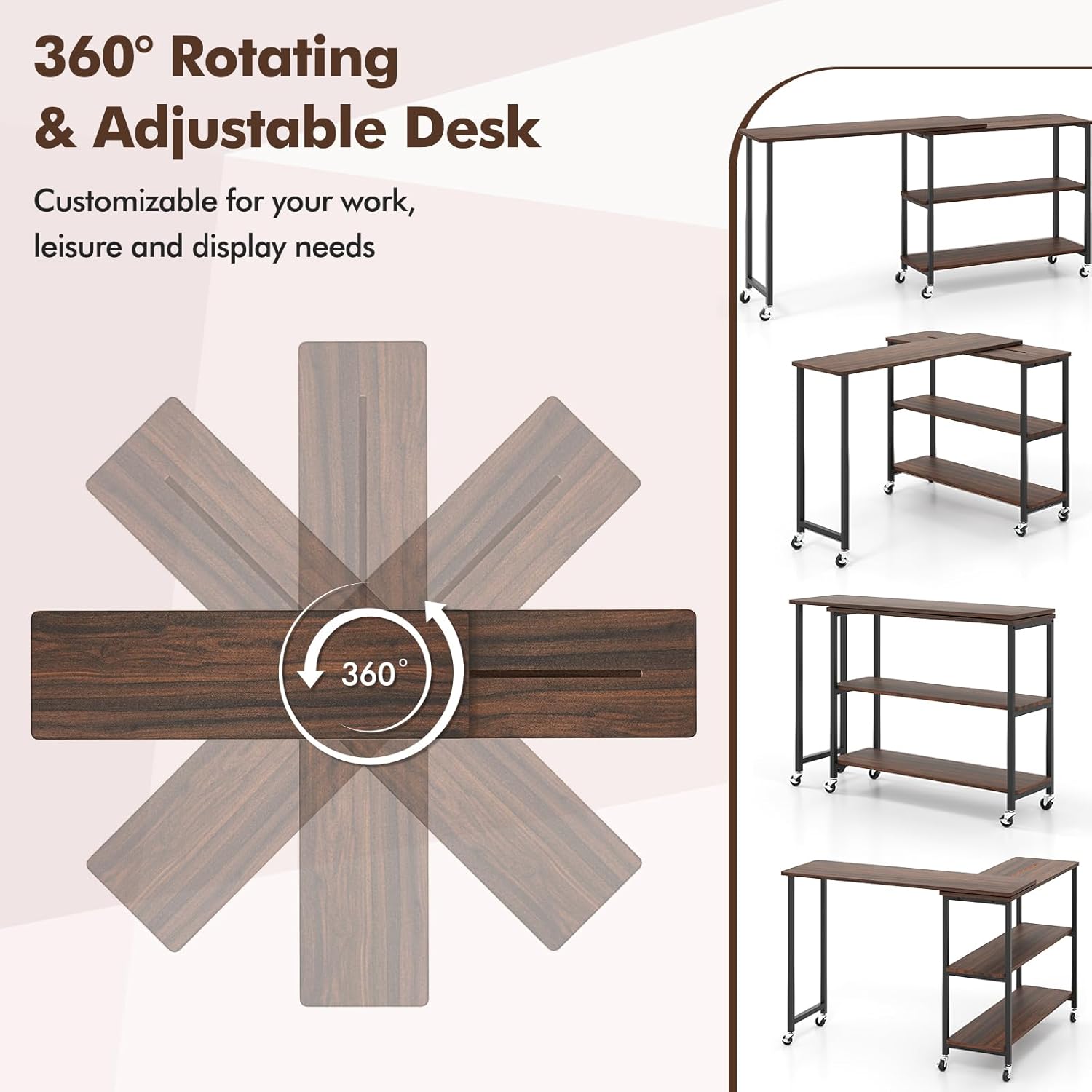 360° Rotating Side Table with  - Desk Setup Notebook recension och pris