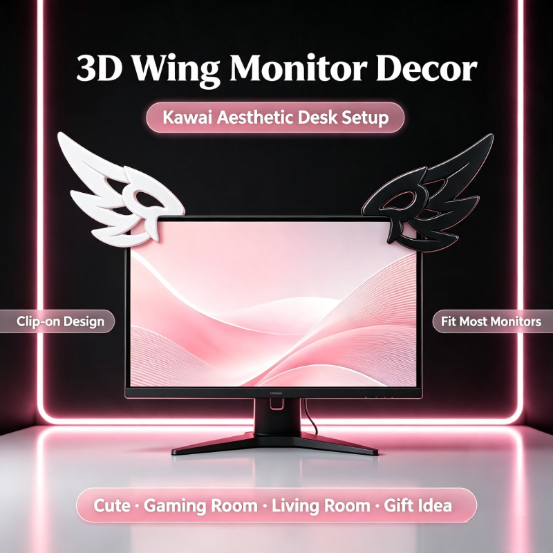 Kawaii 3D Wing Decor for Compu - Desk Setup Pegboard recension och pris