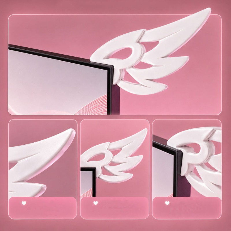 Kawaii 3D Wing Decor for Compu - Desk Setup Pegboard recension och pris