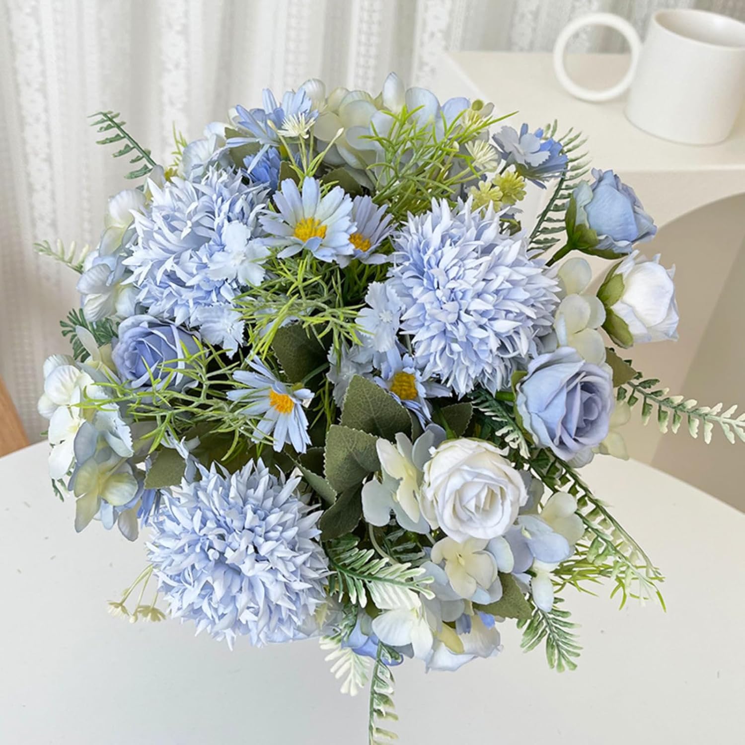 Artificial Flower Rose Chrysan - Desk Setup Computer recension och pris