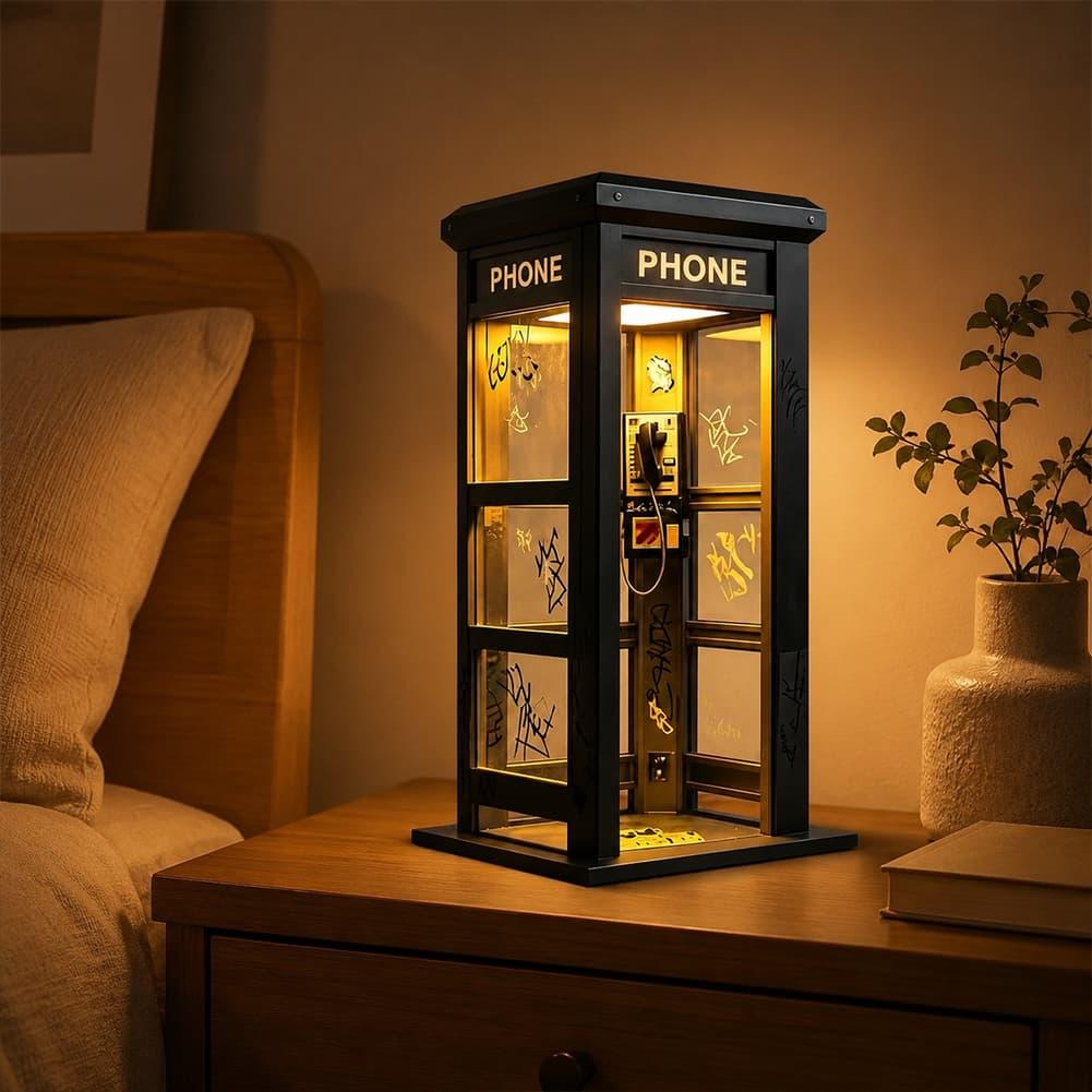 Retro Graffiti Phone Booth Tab - Desk Setup Lamp recension och pris
