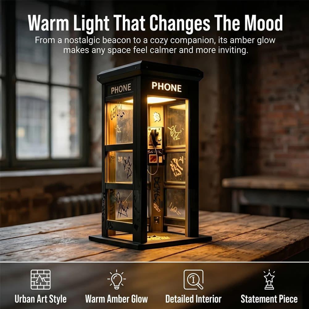 Retro Graffiti Phone Booth Tab - Desk Setup Lamp recension och pris