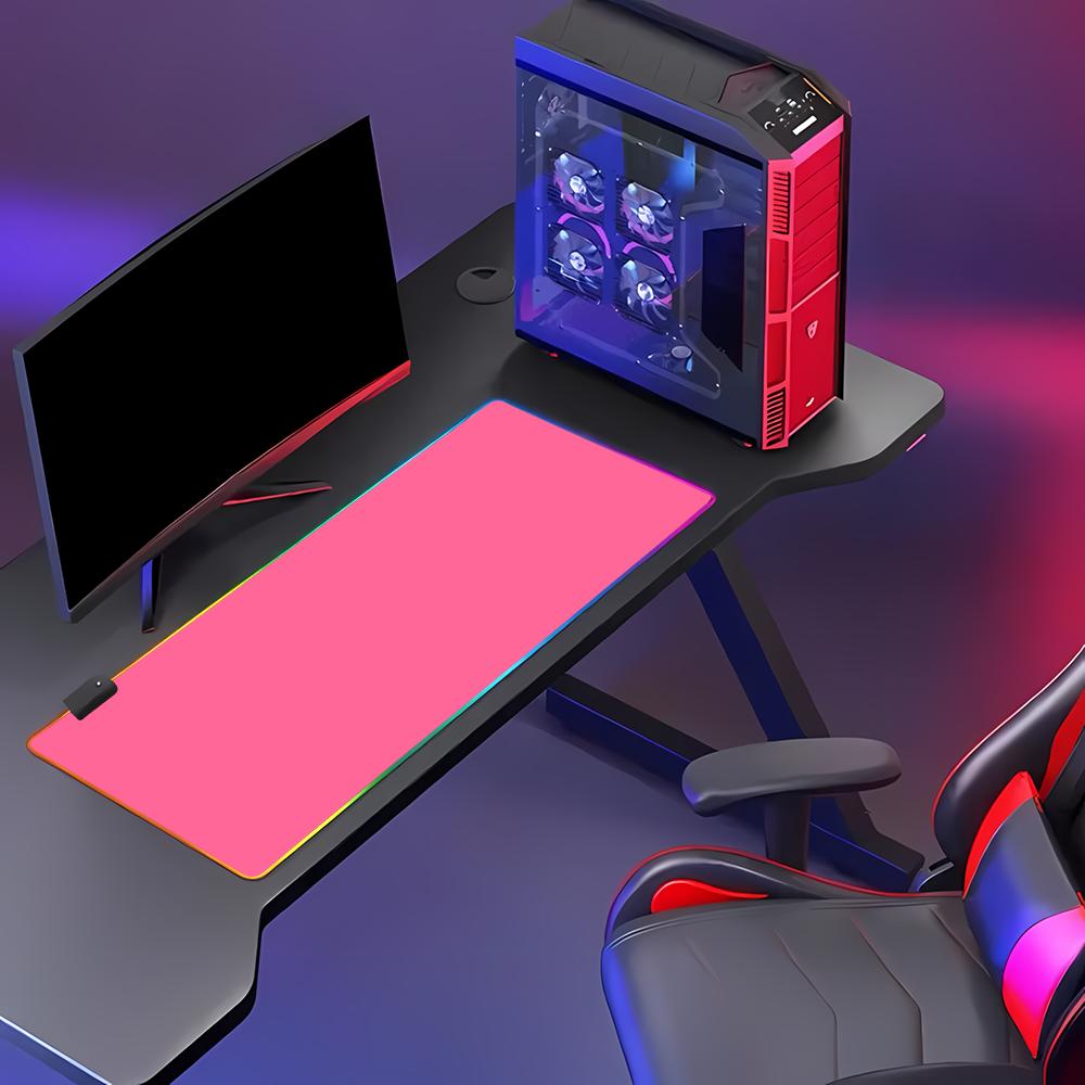 RGB HD Solid Color Gaming Mous - Desk Setup With Keyboard Tray recension och pris