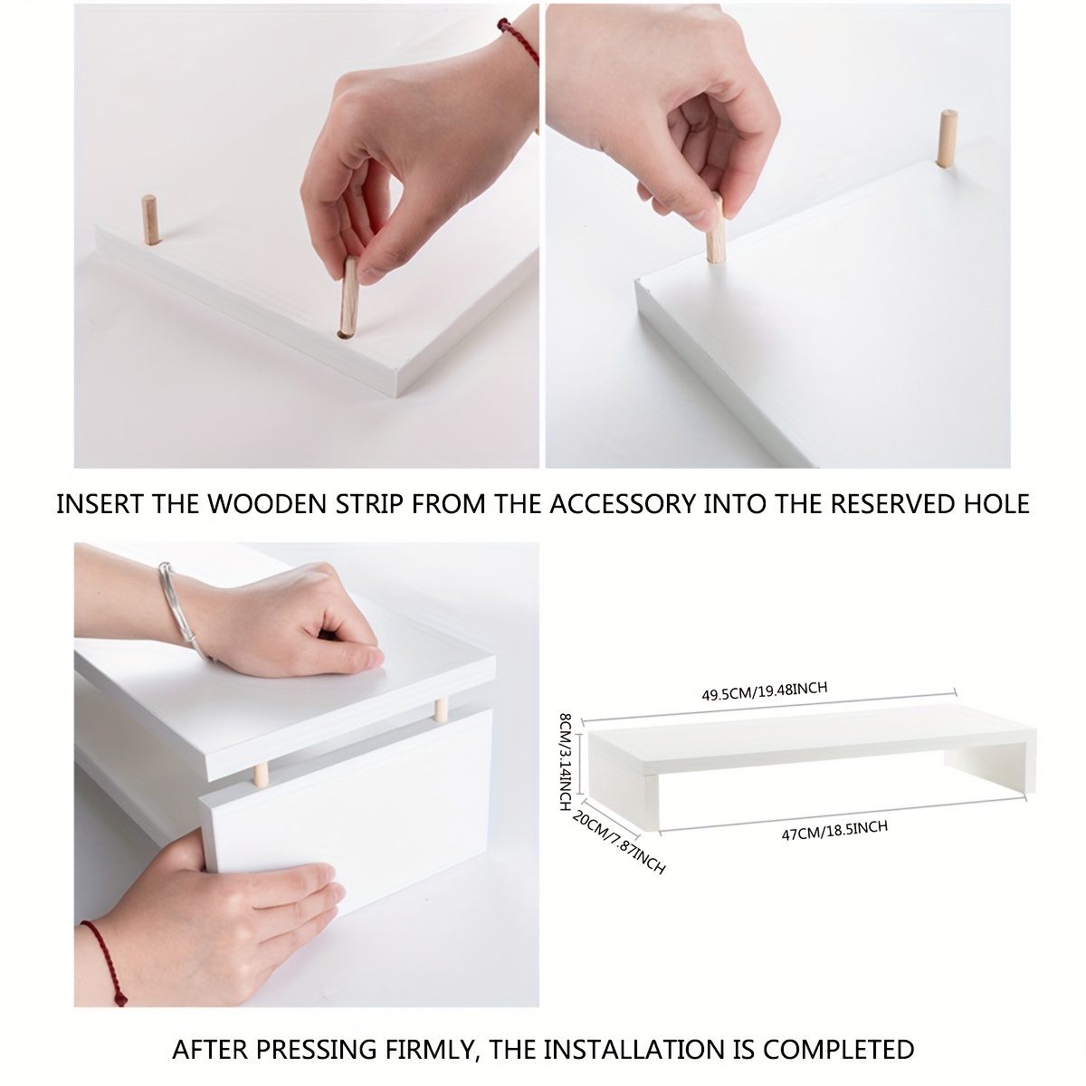 Minimalist White MDF Monitor R - Desk Setup Accessories recension och pris