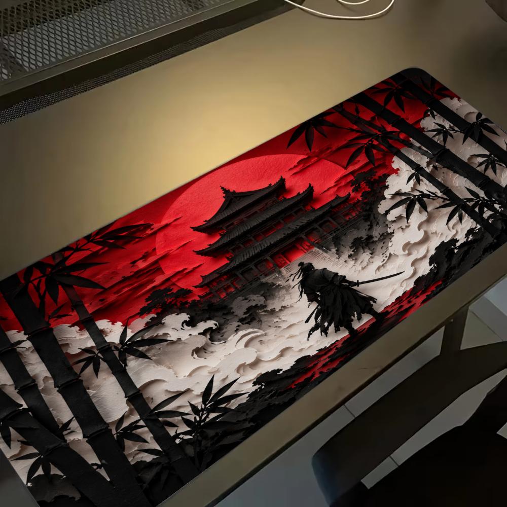 Samurai Red Moon Mouse Pads Pc - Desk Setup Red recension och pris