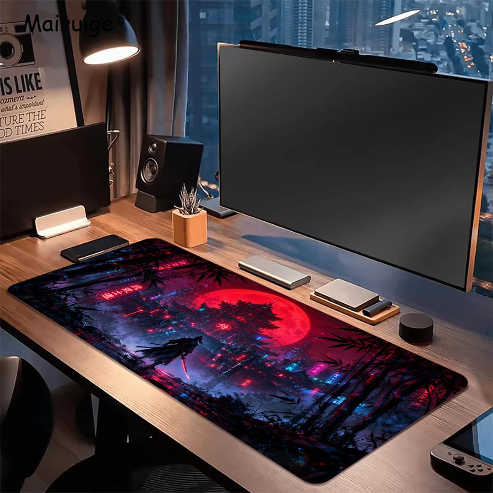 Samurai Red Moon Mouse Pads Pc - Desk Setup Red recension och pris