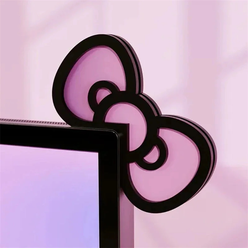 Kawaii Pink Acrylic Bow Monito - Desk Setup Home Office recension och pris