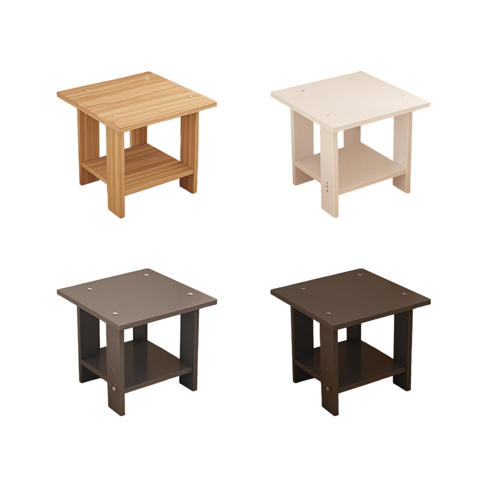 Wooden Double Layers Side Tabl - Desk Setup Notebook recension och pris