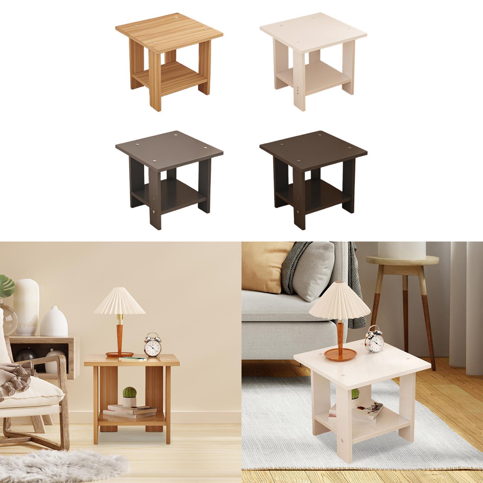Wooden Double Layers Side Tabl - Desk Setup Notebook recension och pris