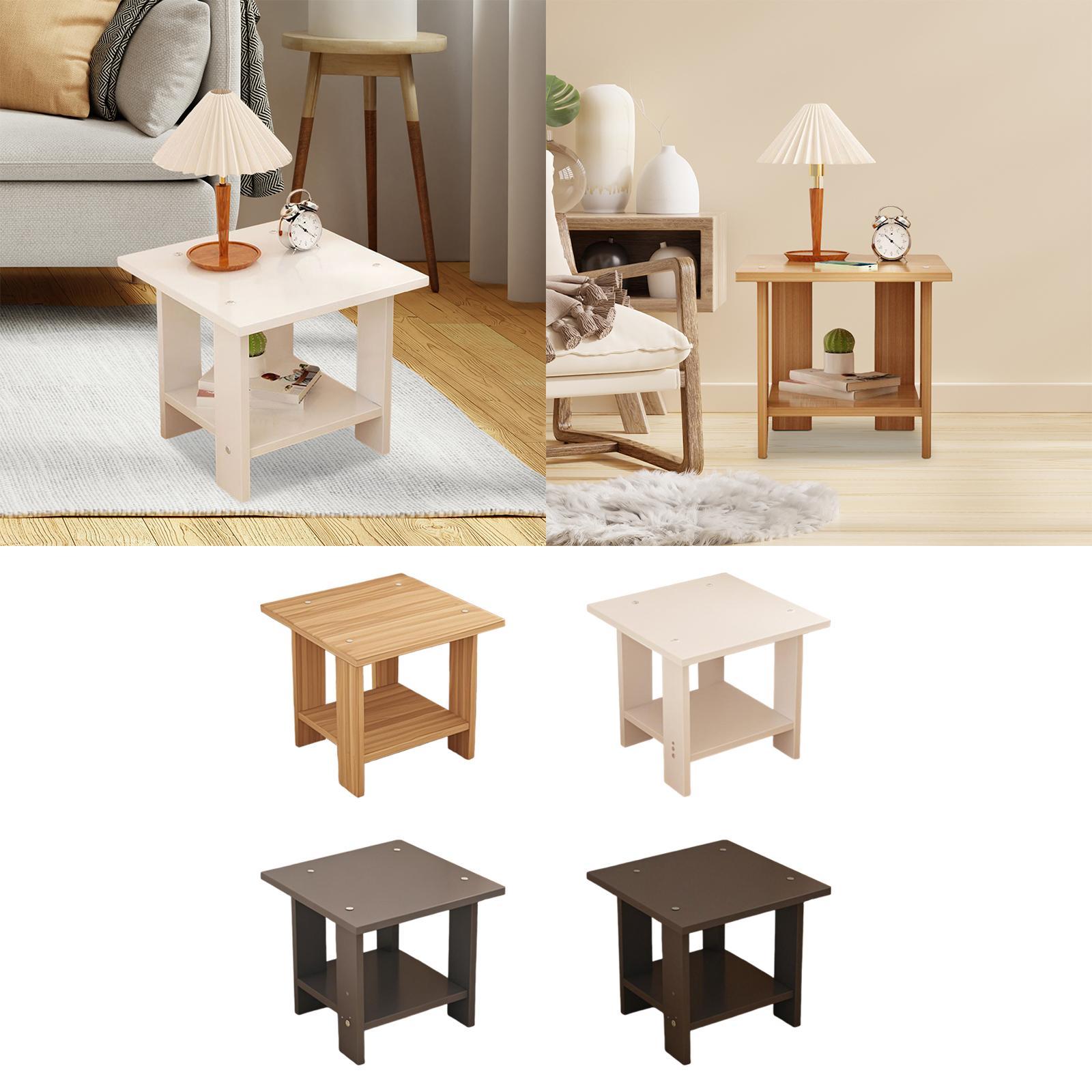 Wooden Double Layers Side Tabl - Desk Setup Notebook recension och pris