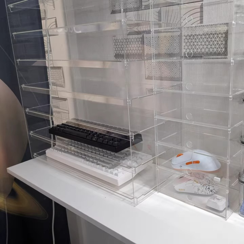 Premium Clear Acrylic Dustproo - Desk Setup Pegboard recension och pris