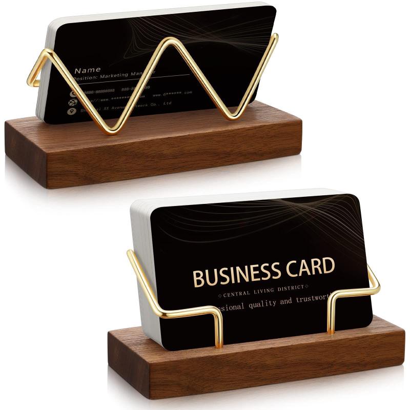 【A8】Wooden Business Card Holde - Desk Setup Home Office recension och pris