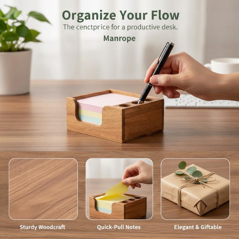 Minimalist Wooden Desk Organiz - Desk Setup Home Office recension och pris