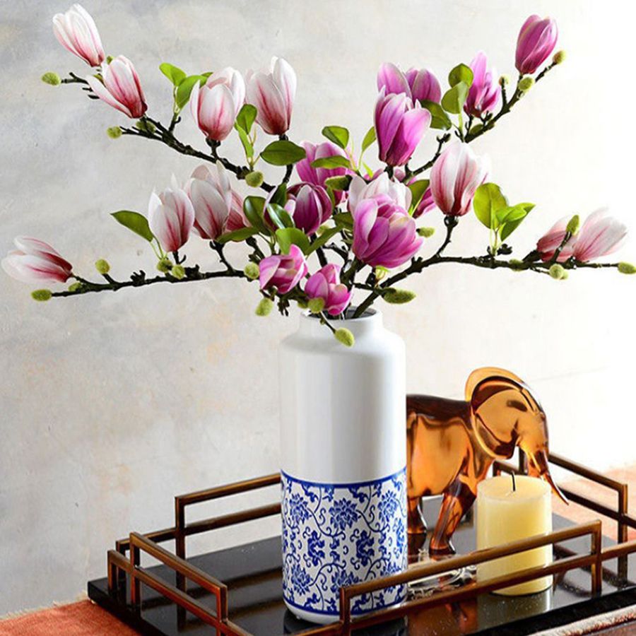 Artificial Flower Silk Magnoli - Desk Setup Computer recension och pris
