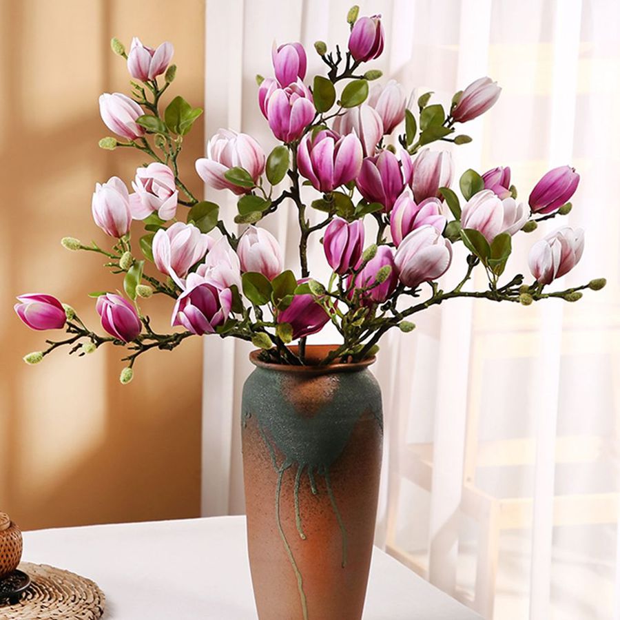 Artificial Flower Silk Magnoli - Desk Setup Computer recension och pris