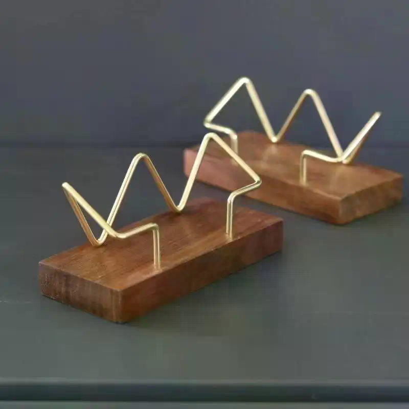 Wooden Business Card Holder Or - Desk Setup Home Office recension och pris