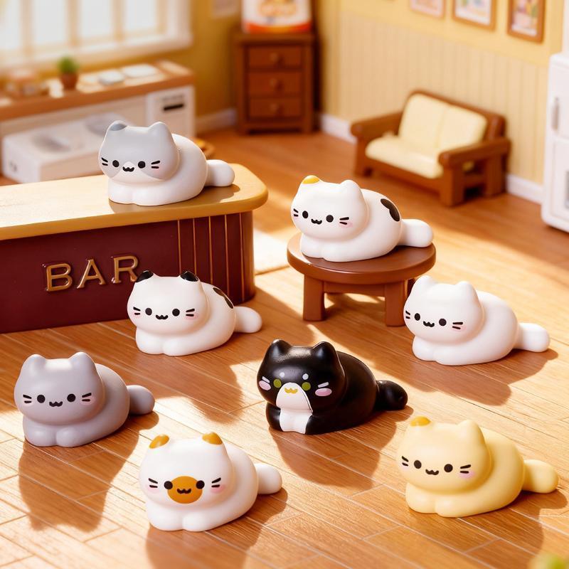 8PCS Cute Cat Miniature Figuri - Desk Setup Nature recension och pris