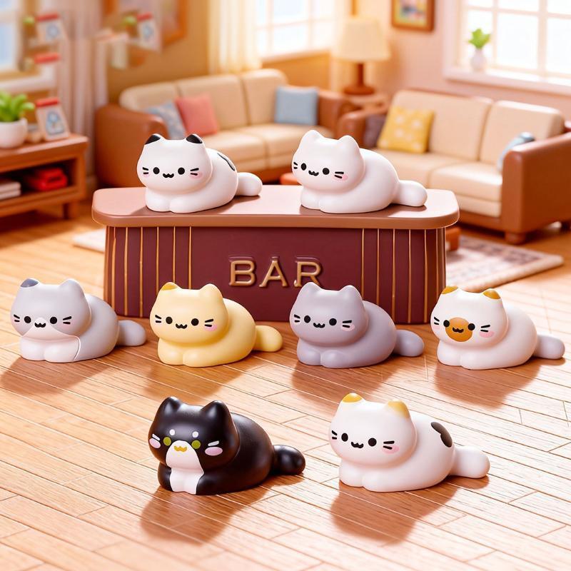 8PCS Cute Cat Miniature Figuri - Desk Setup Nature recension och pris